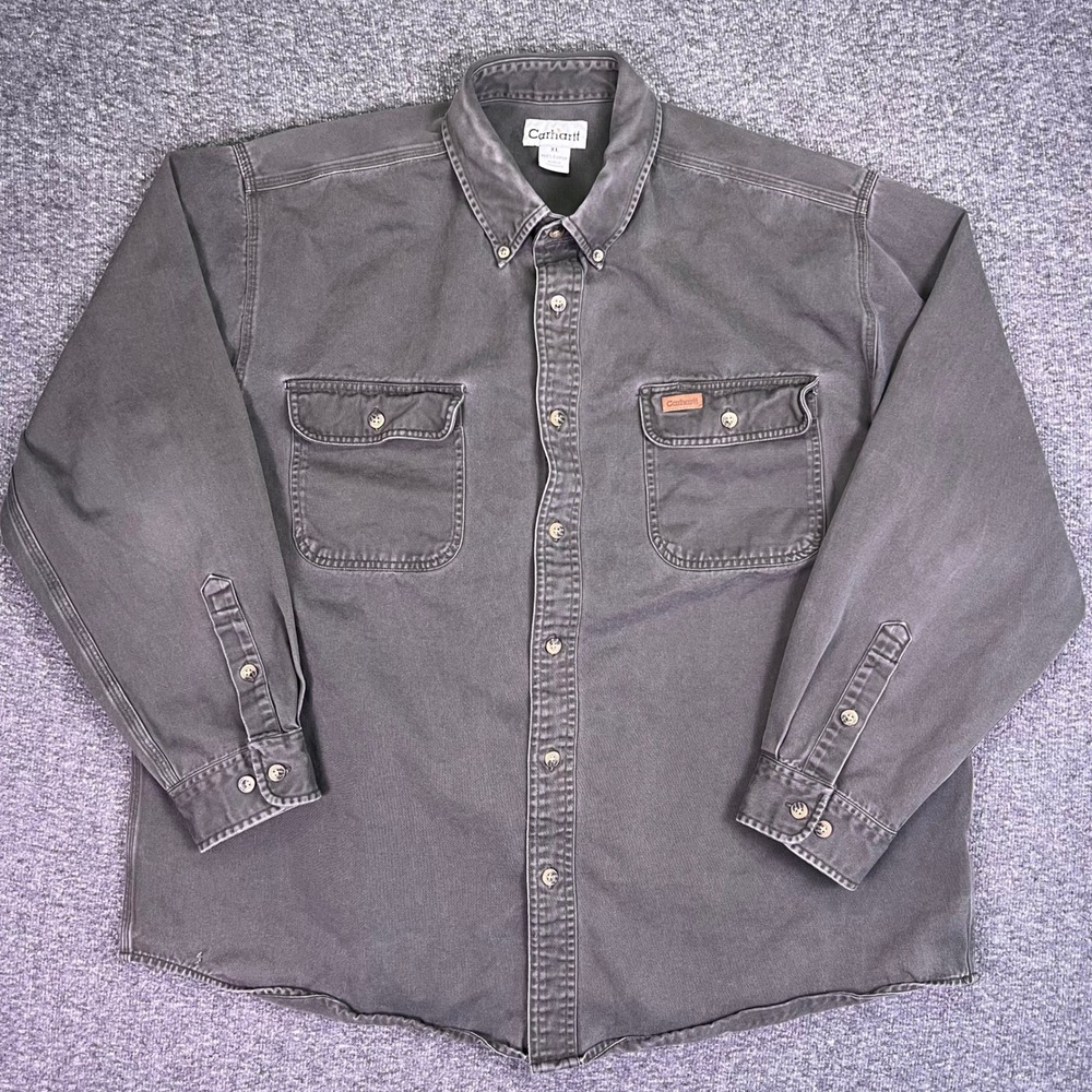 Carhartt Shirt Mens XL Green Heavyweight Workwear Rugged Hunting Outdoors S09MOS